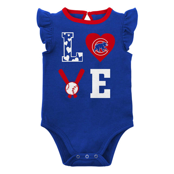 Chicago Cubs Infant Love Of Baseball Bib Bootie & Creeper Set