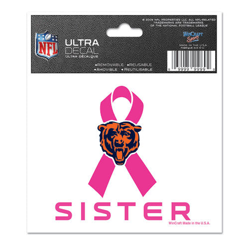 Chicago Bears Sister Breast Cancer Awareness Ultra Decal