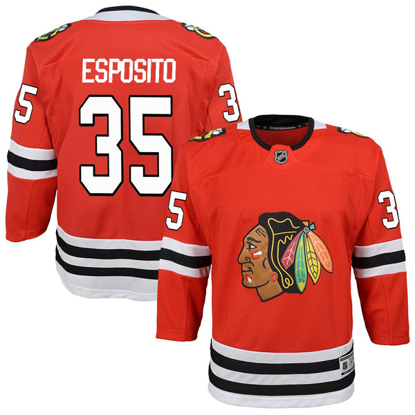 Chicago Blackhawks Tony Esposito Youth Red Premier Jersey w/ Authentic Lettering