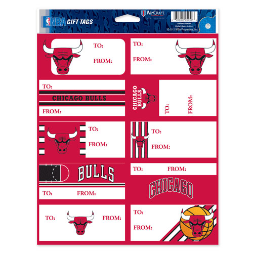 Chicago Bulls Gift Tag Sheet