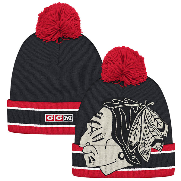 Chicago Blackhawks CCM Logo Cuffed Knit Hat