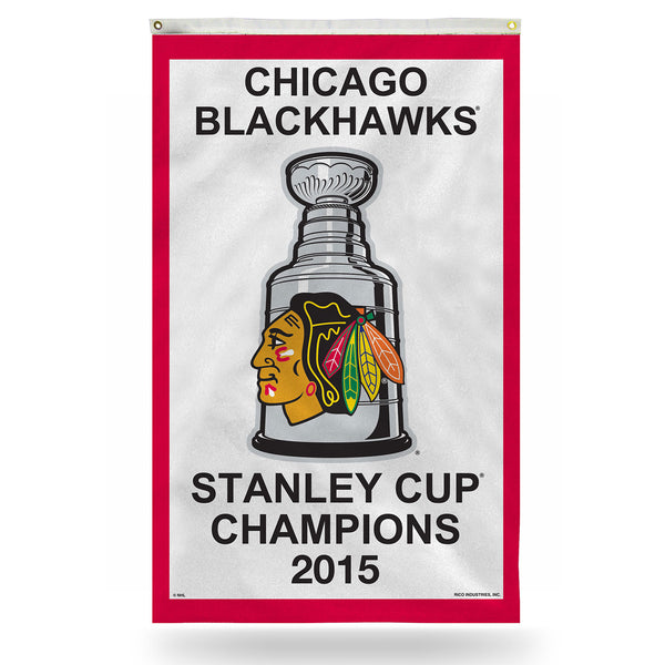 Chicago Blackhawks 2015 Stanley Cup Champions 3' x 5' Vertical Banner Flag