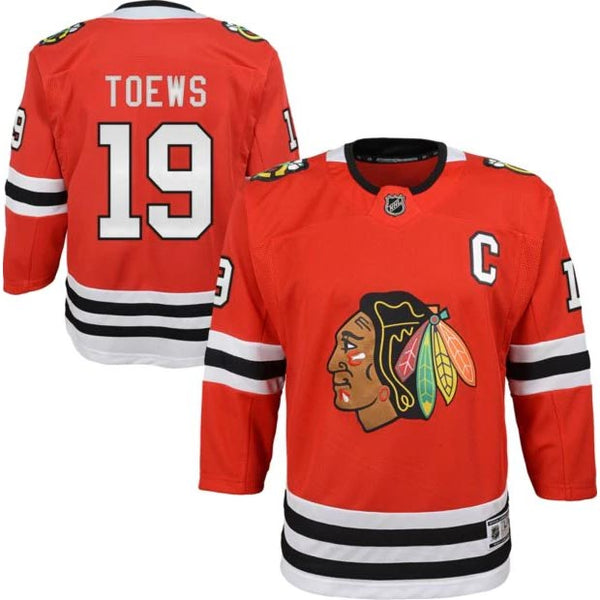 Chicago Blackhawks Jonathan Toews Youth Red Premier Jersey w/ Authentic Lettering