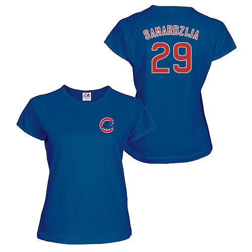 Chicago Cubs Jeff Samardzija Women's Name and Number T-Shirt