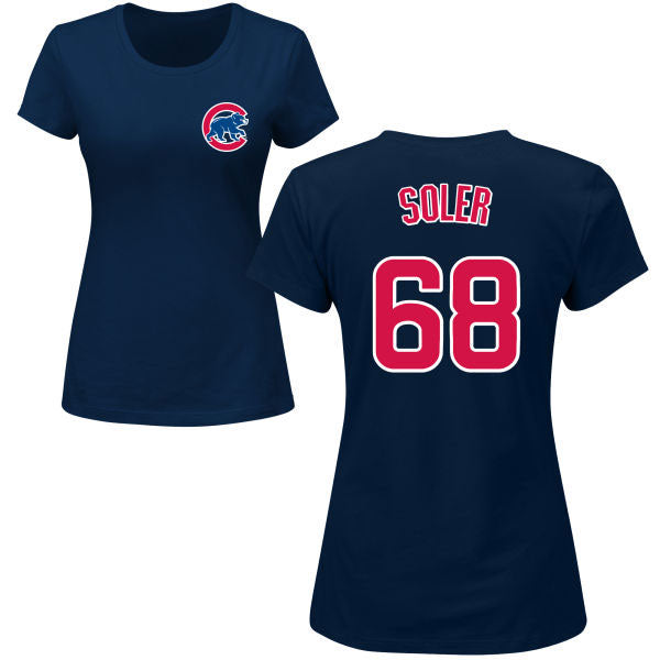 Chicago Cubs Jorge Soler Navy Ladies Name and Number T-Shirt