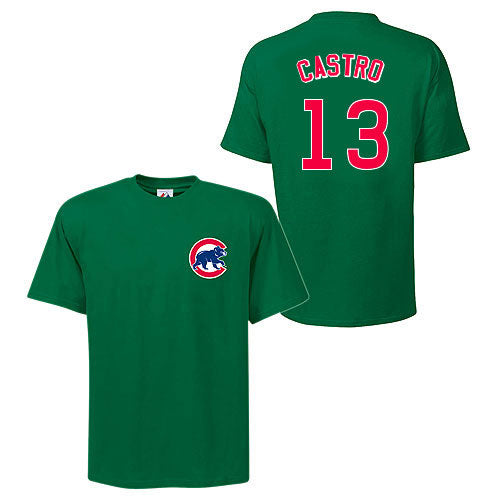Chicago Cubs Starlin Castro Green Name and Number T-Shirt