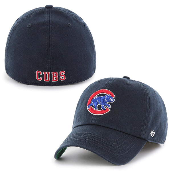 Chicago Cubs Navy Walking Bear Logo Franchise Fitted Cap