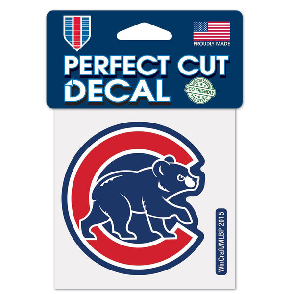 Chicago Cubs Walking Bear 4" x 4" Die-Cut Decal