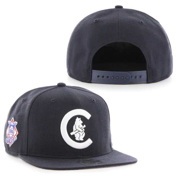Chicago Cubs Navy Cooperstown Sure Shot Snapback Adjustable Cap