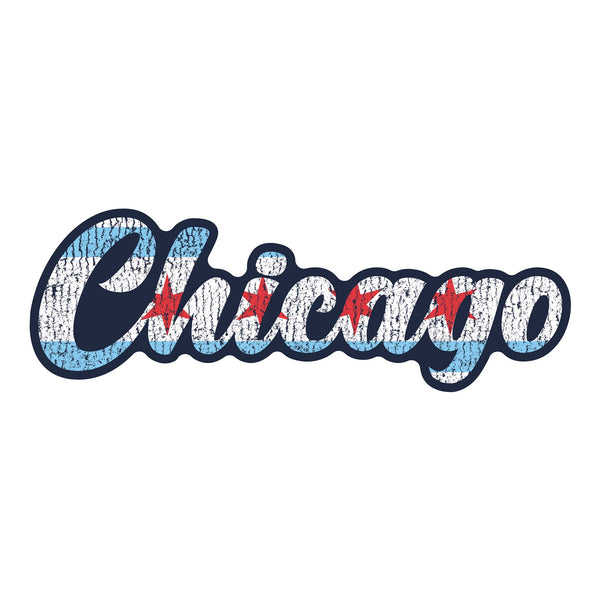 Chicago Flag Script Sticker