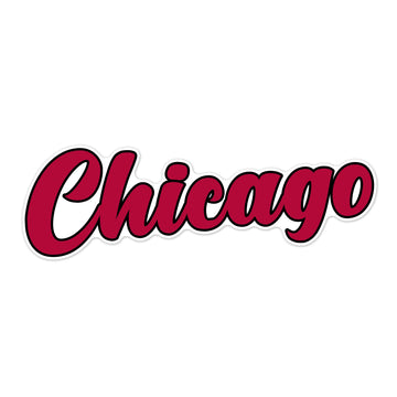 Chicago Script Black & Red Sticker – Wrigleyville Sports
