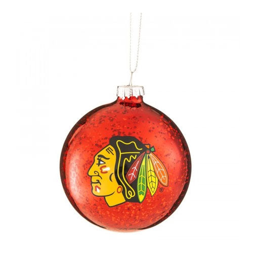 Chicago Blackhawks Mercury Glass Ball Ornament