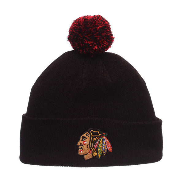 Chicago Blackhawks Core Knit Hat with Pom