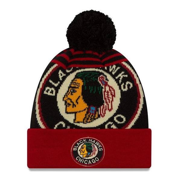 Chicago Blackhawks Youth Retro Logo Whiz Knit Hat with Pom