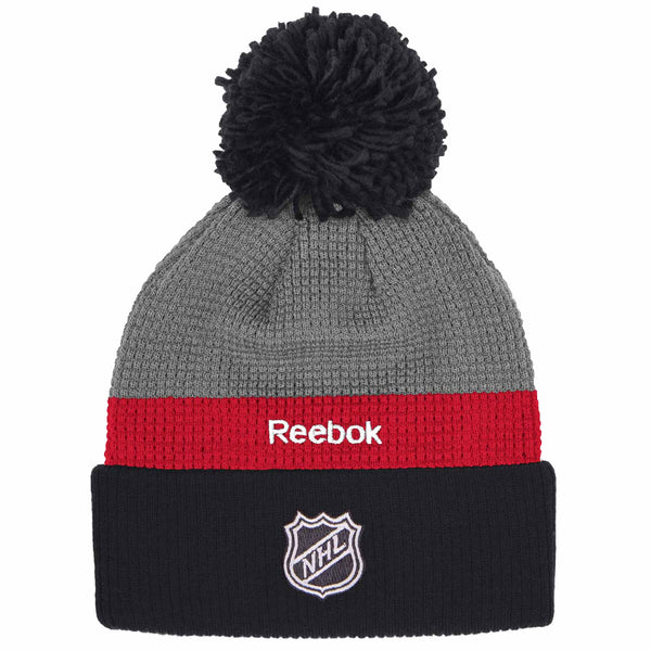 Chicago Blackhawks Center Ice Cuffed Knit Hat with Pom