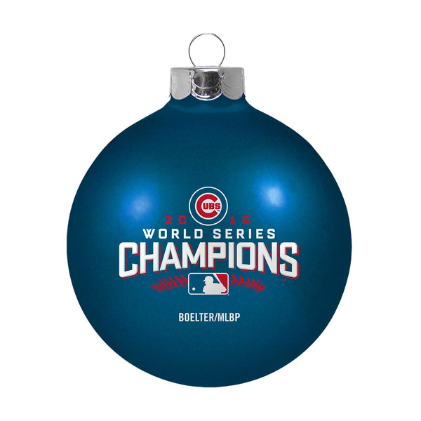 Chicago Cubs 2016 World Series Champions Small Glass Ball Ornament