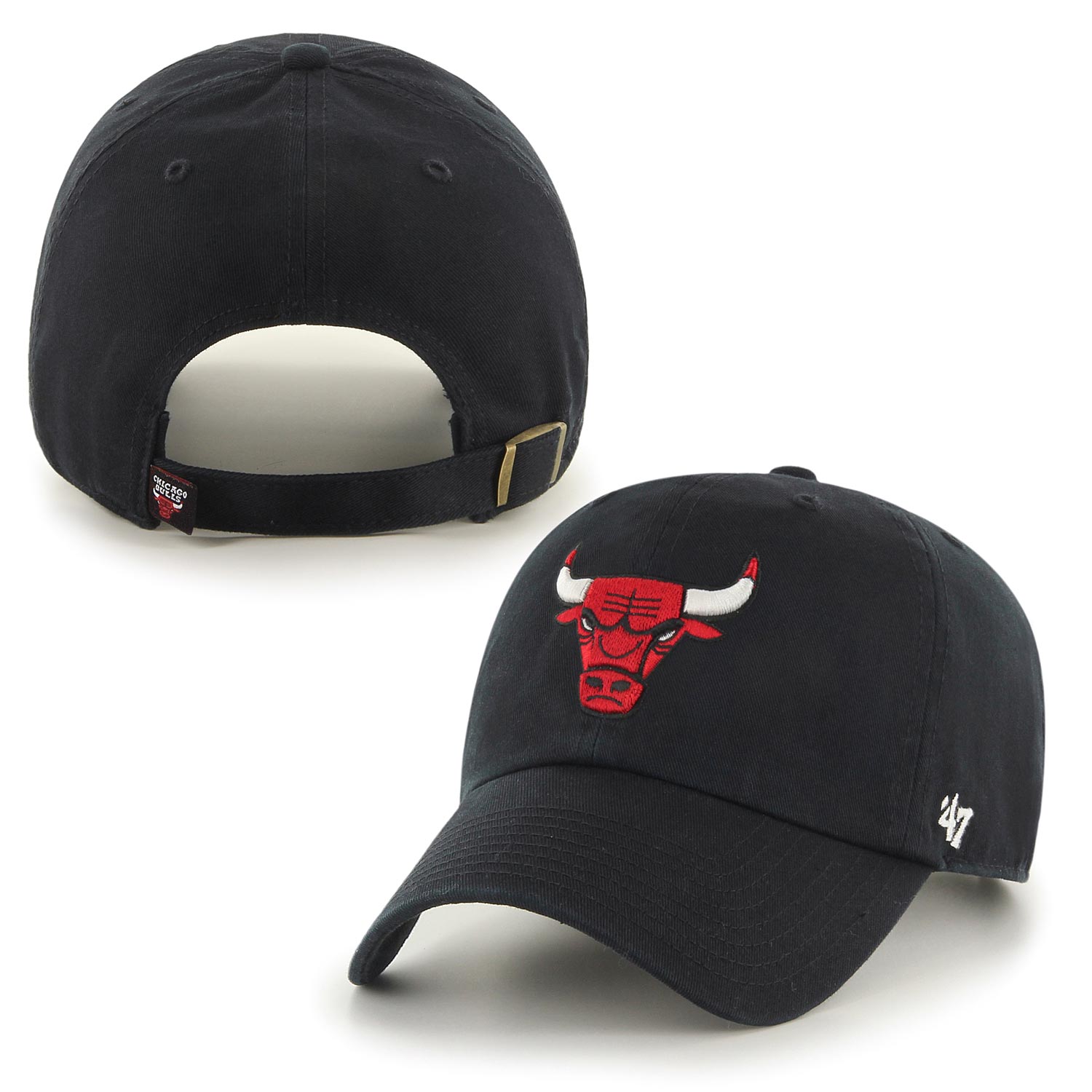 ◇OHESHIO◇ CHECK BALL CAP RED BLACK Chicago Bulls 47 Brand Adjustable Skybox Hitch Hat