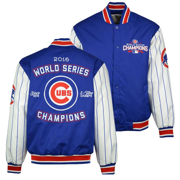 Chicago Cubs 2016 World Series Champions Poly Fill Button-Up Jacket