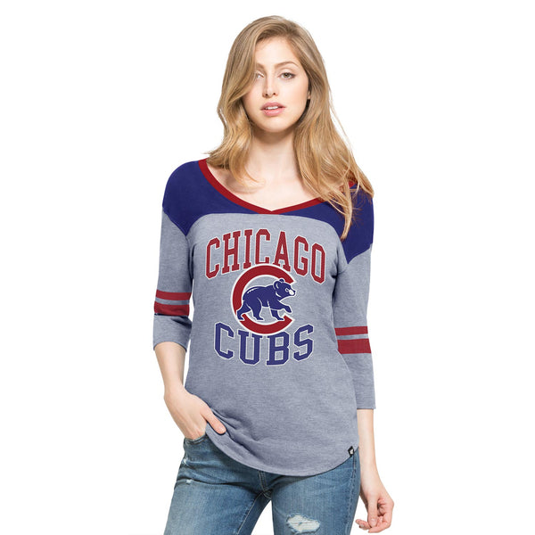 Chicago Cubs Women's Replay Rush 3/4 Sleeve T-Shirt