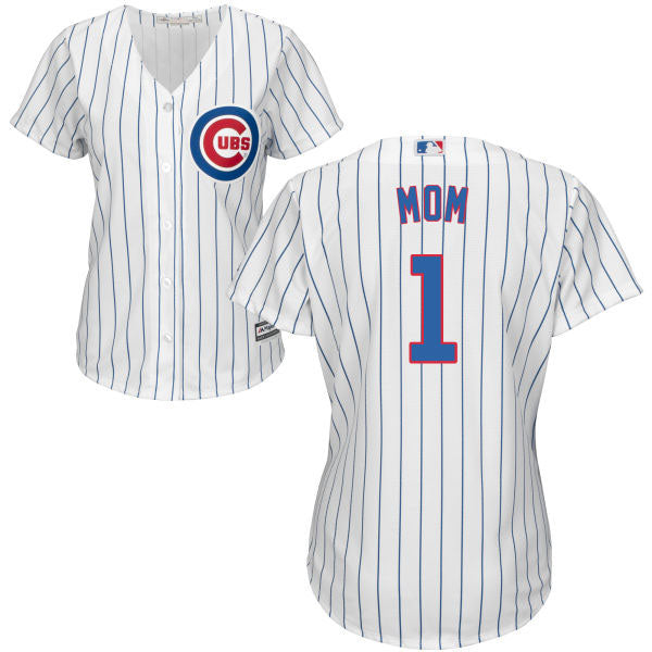 Chicago Cubs Women's Pinstripe Vigor Reel V-Neck Tee - Clark Street Sports