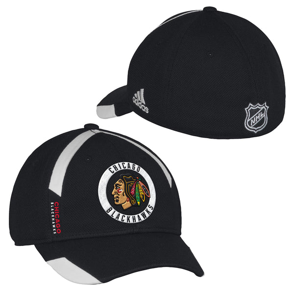 Chicago Blackhawks adidas Practice Jersey Hook Flex Fit Cap
