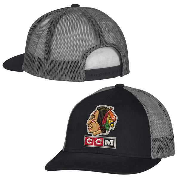 Chicago Blackhawks CCM Mesh Trucker Snapback Adjustable Cap