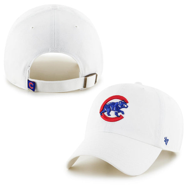 Chicago Cubs Walking Bear White Clean Up Adjustable Cap