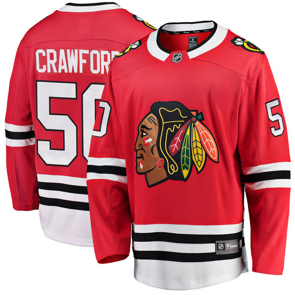 Corey Crawford Chicago Blackhawks Fanatics Authentic Unsigned Red Jersey Making Save Photograph