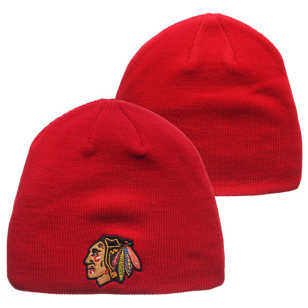 Chicago Blackhawks Red Basic Skull Knit Hat