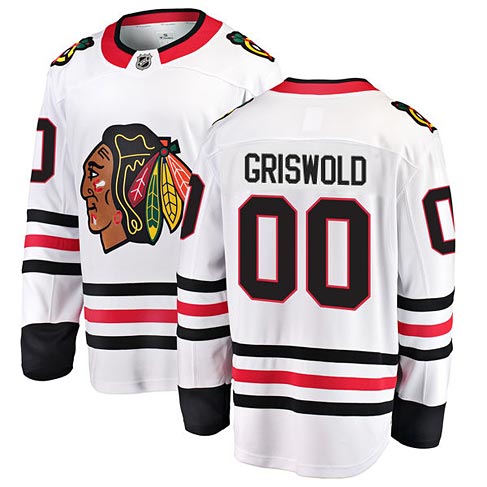 Chicago Blackhawks Clark Griswold White Road Breakaway Jersey w/ Authentic Lettering