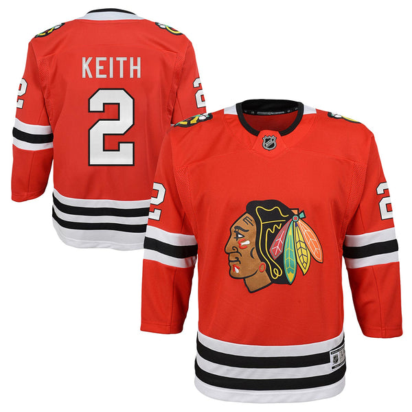 Chicago Blackhawks Duncan Keith Youth Red Premier Jersey w/ Authentic Lettering