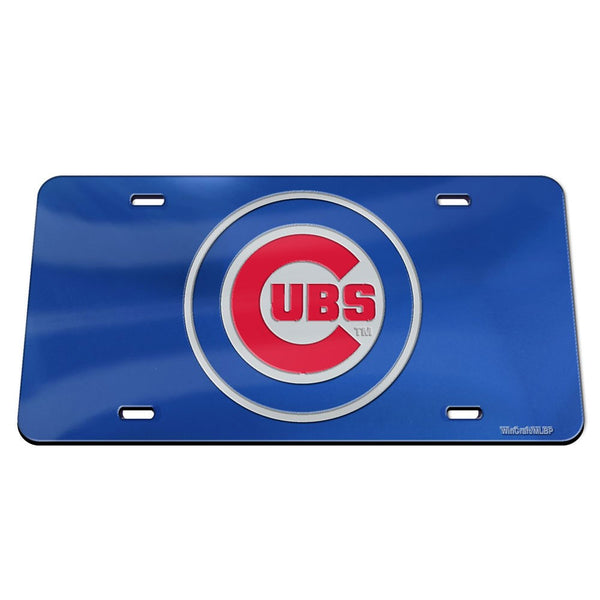 Chicago Cubs Logo Crystal Mirror License Plate