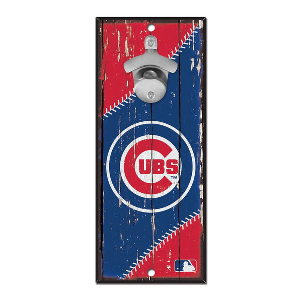 Chicago Cubs Bottle Opener Wood Sign