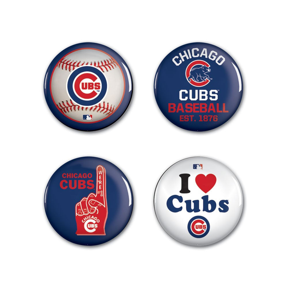 Chicago Cubs 4 Pack of Buttons – Wrigleyville Sports