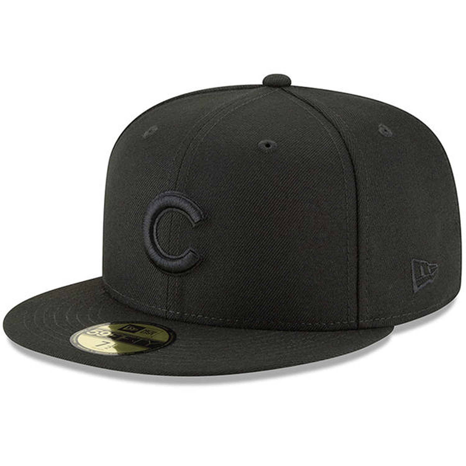 Chicago Cubs New Era Primary Logo Basic 59FIFTY Fitted Hat - Black, Size: 7 1/4