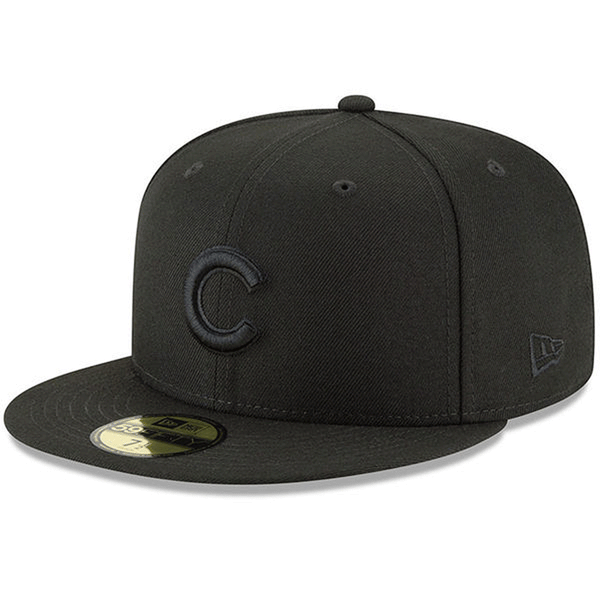 Chicago Cubs Black on Black 59 50 Cap Wrigleyville Sports
