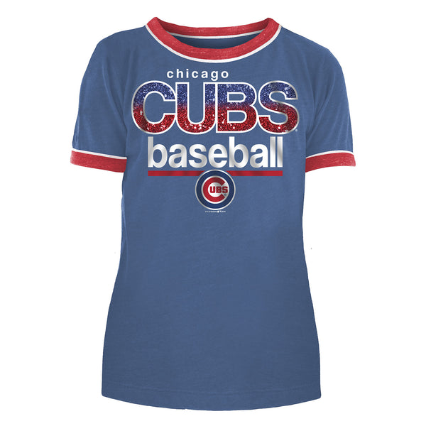 Chicago Cubs Youth Girls Ringer Triblend T-Shirt